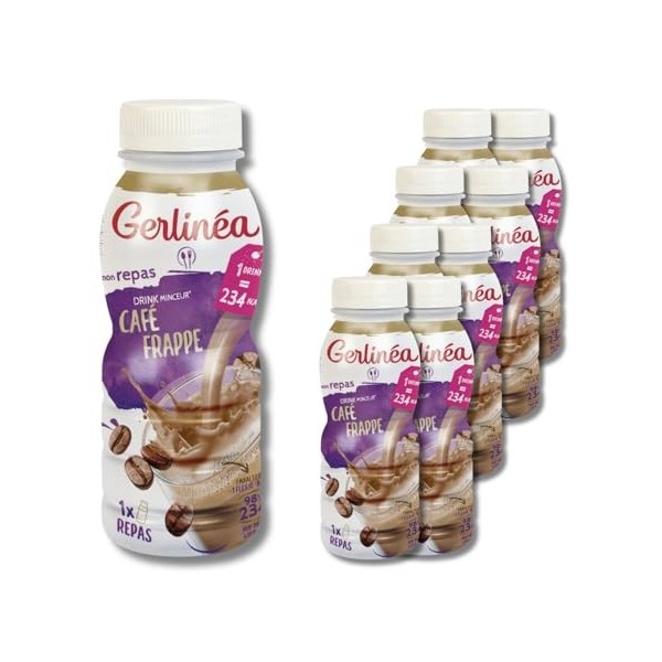 Gerlinéa Boisson Minceur saveur Vanille - Substitut de Repas Riche en Protéines - lot de 6 x 4 bouteilles Amaigrissement et p...