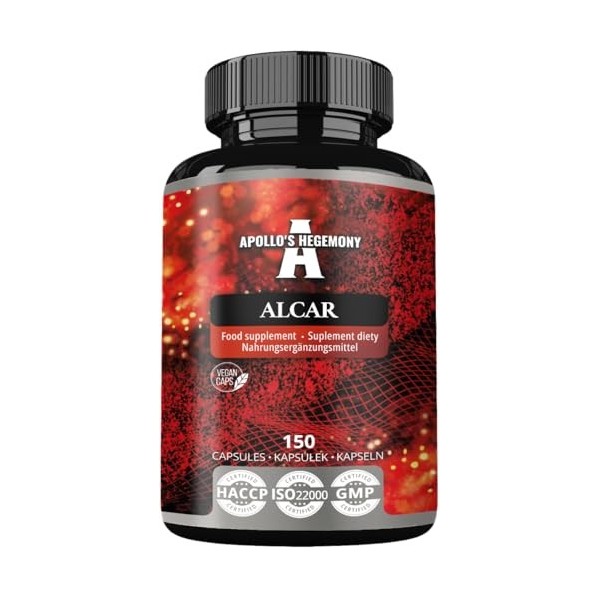 Acetyl L-Carnitine HCL 550 mg, ALCAR 150 gélules végétaliennes, supplément dacides aminés à haute teneur, soutient les fonct