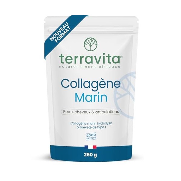 COLLAGÈNE MARIN Breveté Peptan® en Poudre | 250g de Peptides de Collagène Purs | Riche en Tripeptides | Articulations Souples