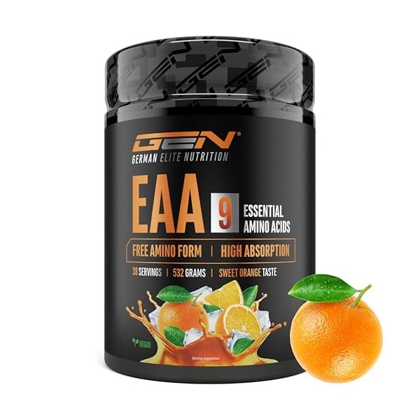 Poudre d’EAA 532 g 38 portions - Les 9 acides aminés essentiels incl. histidine & BCAA - Formule Human Code - Très bonne so