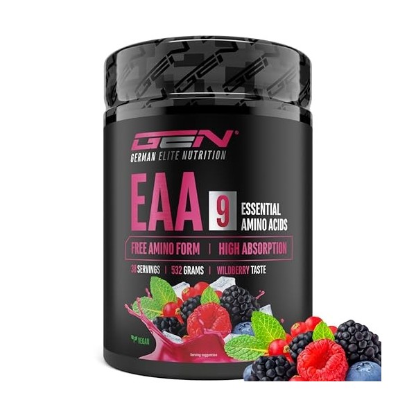 Poudre d’EAA 532 g 38 portions - Les 9 acides aminés essentiels incl. histidine & BCAA - Formule Human Code - Très bonne so