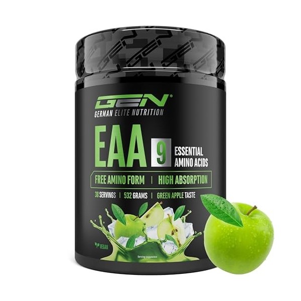 Poudre d’EAA 532 g 38 portions - Les 9 acides aminés essentiels incl. histidine & BCAA - Formule Human Code - Très bonne so