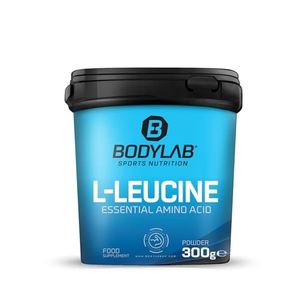 Bodylab24 L-leucine acide aminé essentiel 300g, poudre de L-leucine pure sans autres additifs, supplément en poudre pour lap