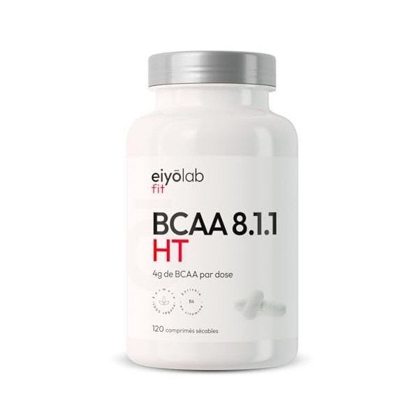 BCAA 8.1.1 | Comprimés dAcides Aminés + Vitamine B6 | 1g dAcides Aminés par Comprimé | Construction et Récupération Muscula