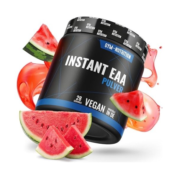 Poudre EAA Premium hautement dosée I Complexe des 8 acides aminés essentiels EAA I Vegan I Riche en BCAA I Sans additifs inut