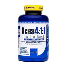 YAMAMOTO Nutrition, BCAA 4:1:1 , 200 Comprimés, Supplément Diététique dAcides Aminés Ramifiés avec Vitamine B1 et B6, Supplé