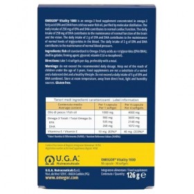 Omegor Vitality 1000 - avec 800 mg dEPA/DHA par capsule | Certification 5 étoiles IFOS depuis 2006 | 90 % dOmega 3 sous for BCAA