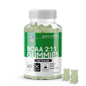 GN BCAA Gummies | 60 Gommes Acides Amines BCAA - 1000 mg Acide Aminé ramifié par portion - Complément L-Leucine L-Isoleucine 