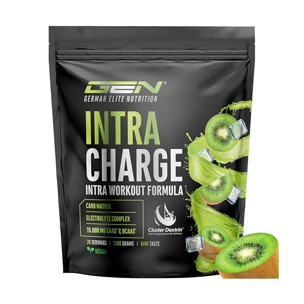Intra Charge Workout Drink 1,2 kg - Complexe hautement dosé avec Cluster Dextrin®, 9 EAA et BCAA essentiels, L-glutamine, L-g