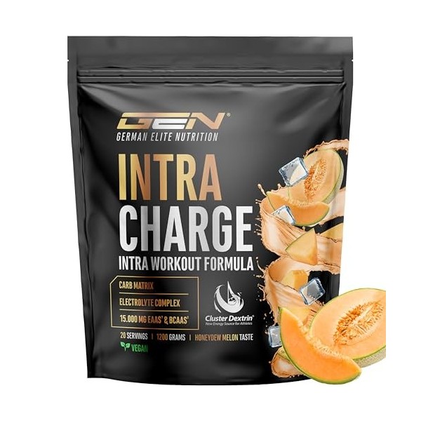 Intra Charge Workout Drink 1,2 kg - Complexe hautement dosé avec Cluster Dextrin®, 9 EAA et BCAA essentiels, L-glutamine, L-g