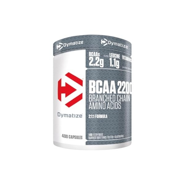 Dymatize BCAA 2200 Caps 400er - Acides aminés essentiels - leucine, isoleucine, valine BCAA