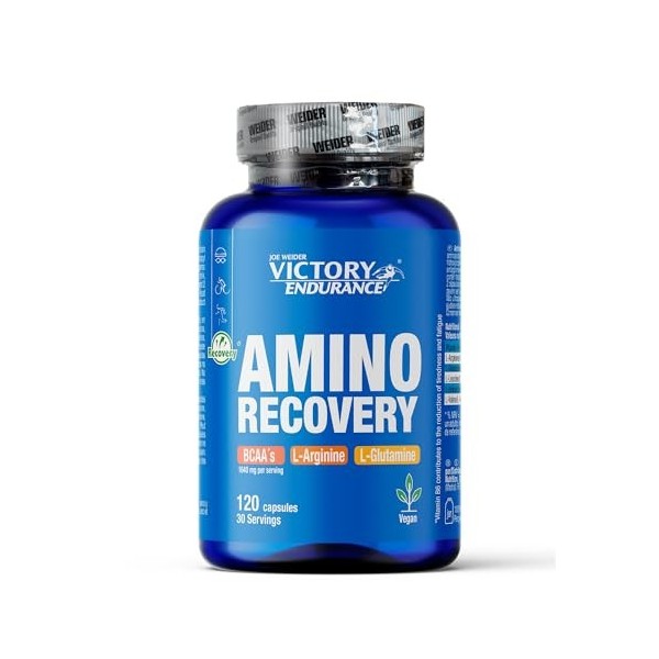 Victory Endurance Amino Recovery 120 Gélules Avec BCAA, L-Arginine et L-Glutamine, Idéal pour la Récupération Musculaire ap