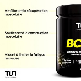 BCAA au ratio 2.1.1 enrichi en Glutamine | Leucine, Isoleucine, Valine et Vitamines B6 | Récupération et Construction Muscula