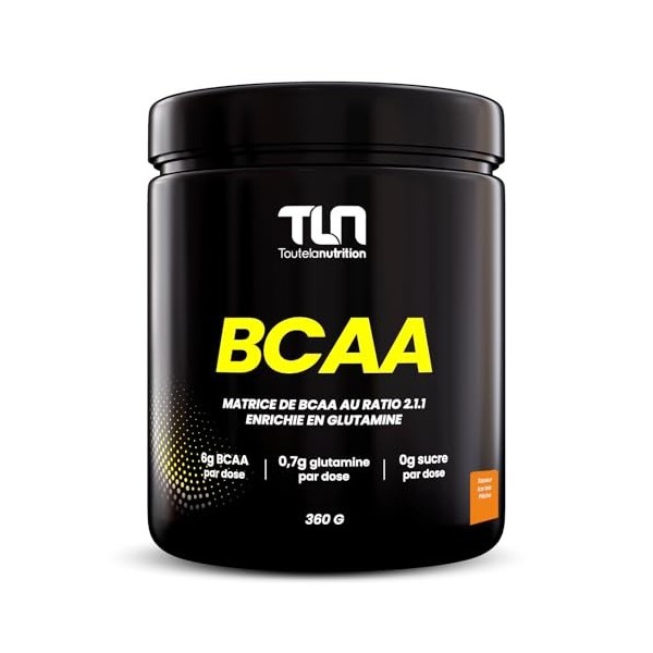 BCAA au ratio 2.1.1 enrichi en Glutamine | Leucine, Isoleucine, Valine et Vitamines B6 | Récupération et Construction Muscula