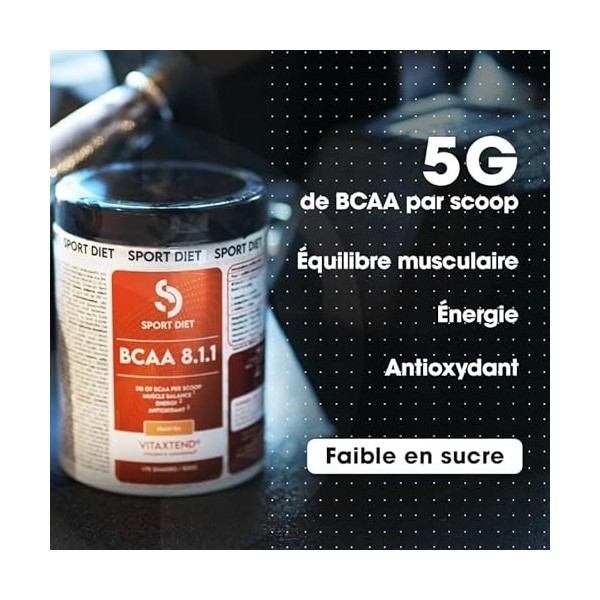 BCAA 8.1.1 VitaXtend – Acides Aminés Essentiels – Magnésium & Vitamines B6, C, D3, E – Récupération & Performance Musculaire ...