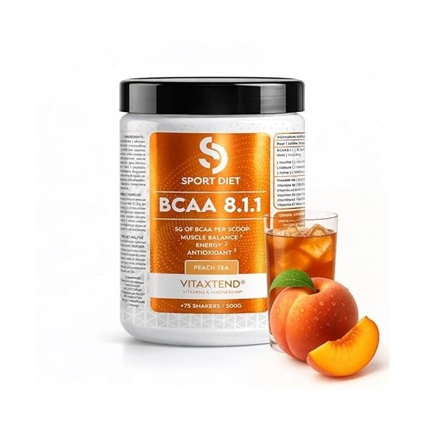 BCAA 8.1.1 VitaXtend – Acides Aminés Essentiels – Magnésium & Vitamines B6, C, D3, E – Récupération & Performance Musculaire ...