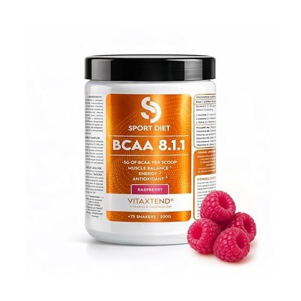 BCAA 8.1.1 VitaXtend – Acides Aminés Essentiels – Magnésium & Vitamines B6, C, D3, E – Récupération & Performance Musculaire ...
