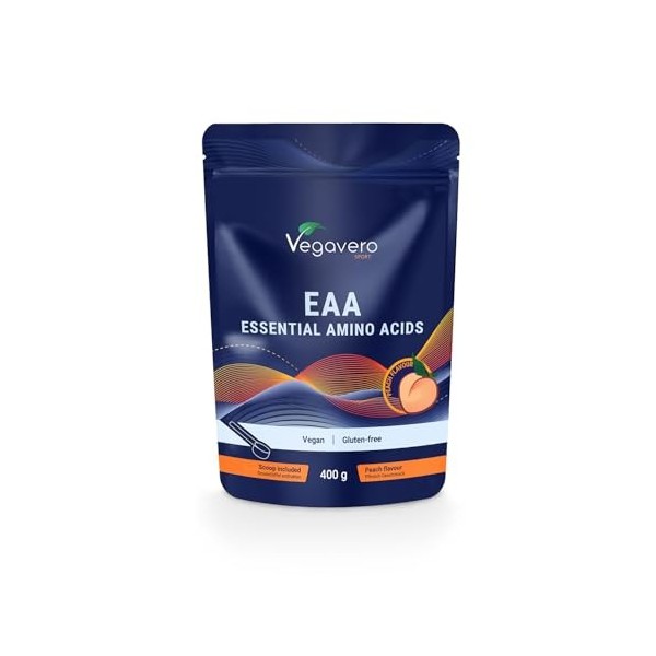 EAA 9 Acides Aminés Poudre | Avec BCAA | Goût Pêche | Biodisponibilité Élevée | Pre Workout Puissant | Testé en Laboratoire &