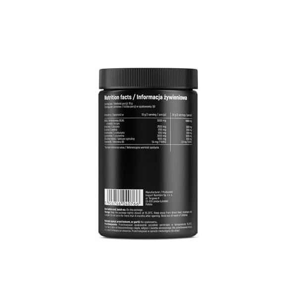 INSPORT Nutrition - BCAA PERFECT PRO - Supplément Sportif Professionnel - L-Glutamine - Vitamine B6-50 Portions - 500g Poudre...