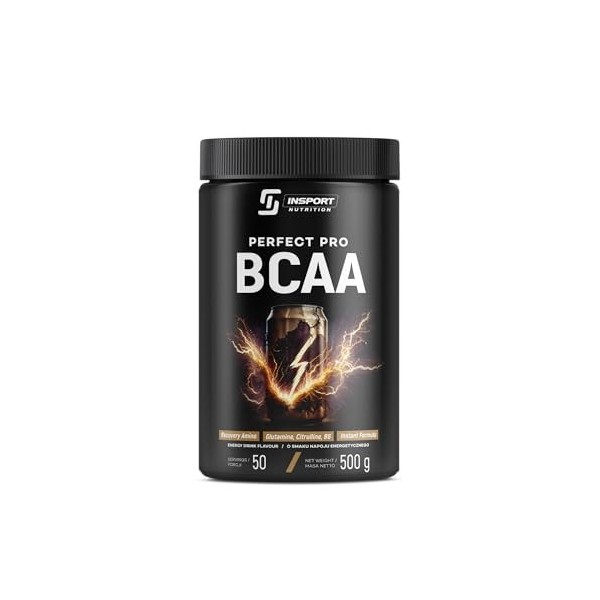 INSPORT Nutrition - BCAA PERFECT PRO - Supplément Sportif Professionnel - L-Glutamine - Vitamine B6-50 Portions - 500g Poudre...