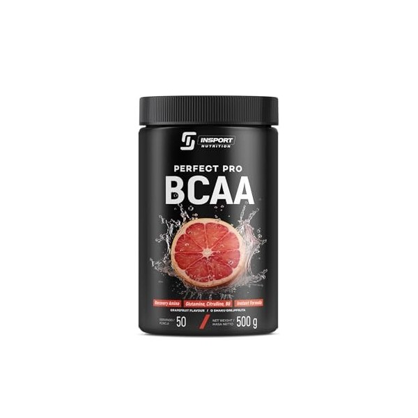 INSPORT Nutrition - BCAA PERFECT PRO - Supplément Sportif Professionnel - L-Glutamine - Vitamine B6-50 Portions - 500g Poudre...