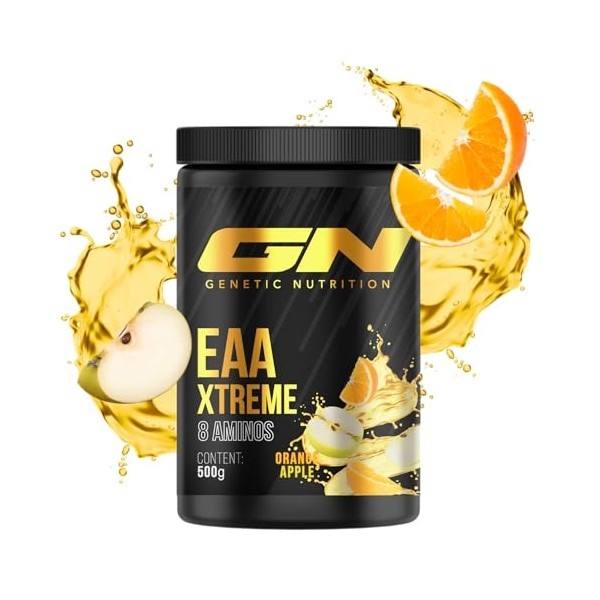 GN Laboratories EAA Xtreme Orange Apple – 500 g de poudre EAA – Complexe dacides aminés idéal pour avant, pendant et après