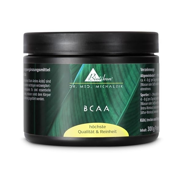 BCAA en poudre selon le Dr med. Michalzik sans additifs de BIOTIKON®