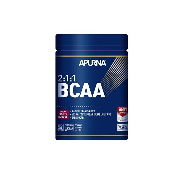 APURNA/Compléments Alimentaires/BCAA 2.1.1 / Récupération Musculaire/Fruits Rouges/Pot 400g