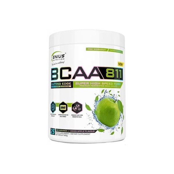 Genius Nutrition BCAA 811 400g Pomme verte - Acides aminés - BCAA