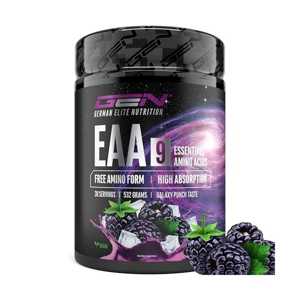 Poudre d’EAA 532 g 38 portions - Les 9 acides aminés essentiels incl. histidine & BCAA - Formule Human Code - Végane - Très