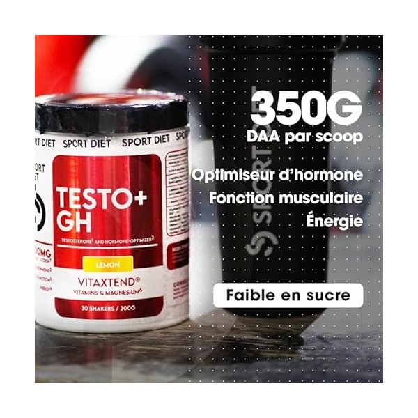 GH + TST – Acides Aminés, Zinc, Magnésium, Vitamines B5, B6, C, D3 – Testostérone & Récupération – Performance & Endurance – 
