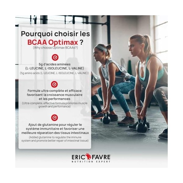 BCAA OPTIMAX 2.1.1 - Essentiel pour la Préparation, Récupération - Entraînements Efficaces, Performances Accentuées - HMB, Gl