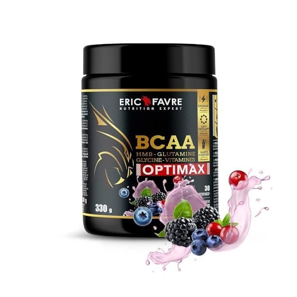 BCAA OPTIMAX 2.1.1 - Essentiel pour la Préparation, Récupération - Entraînements Efficaces, Performances Accentuées - HMB, Gl