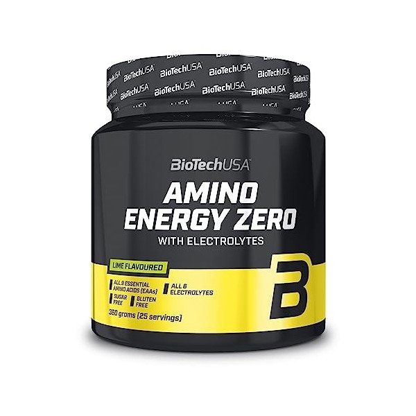 BioTechUSA Amino Energy Zero with Electrolytes | Pre-workout | 9 Acides Aminés Essentiels | Caféine | Sans sucre, sans gluten