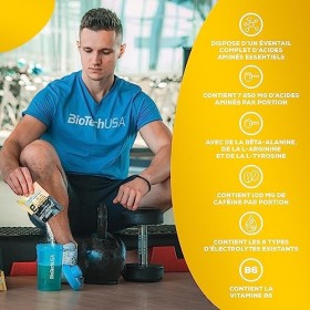 BioTechUSA Amino Energy Zero with Electrolytes | Pre-workout | 9 Acides Aminés Essentiels | Caféine | Sans sucre, sans gluten