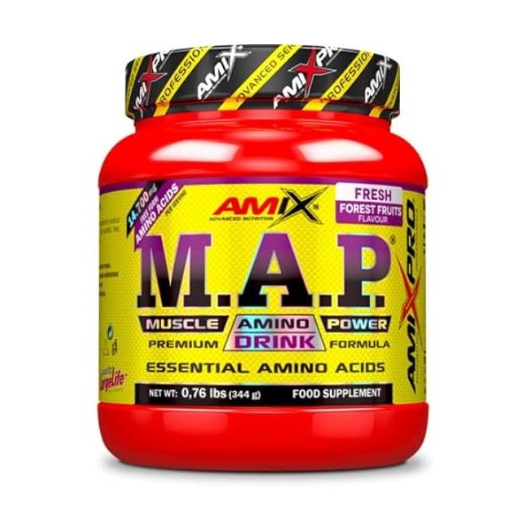 AMIX PRO M.A.P AMINO DRINK 344 GRAMMES, GOÛT FOREST FRUITS