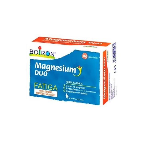 Boiron Magnesium Duo Fatigue 160 comprimés | 2 sels de magnésium et 9 vitamines | Contribue à diminuer la sensation de fatigu