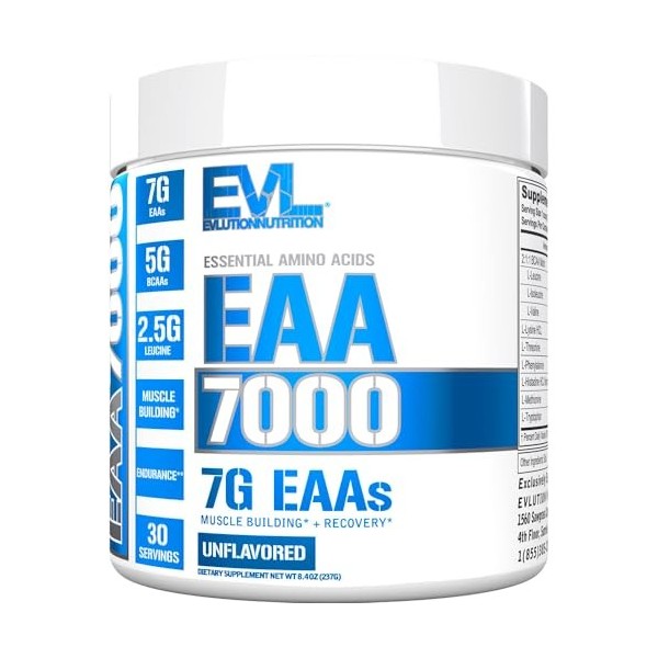 EAA 7000, non aromatisé, 237 g, Evlution Nutrition
