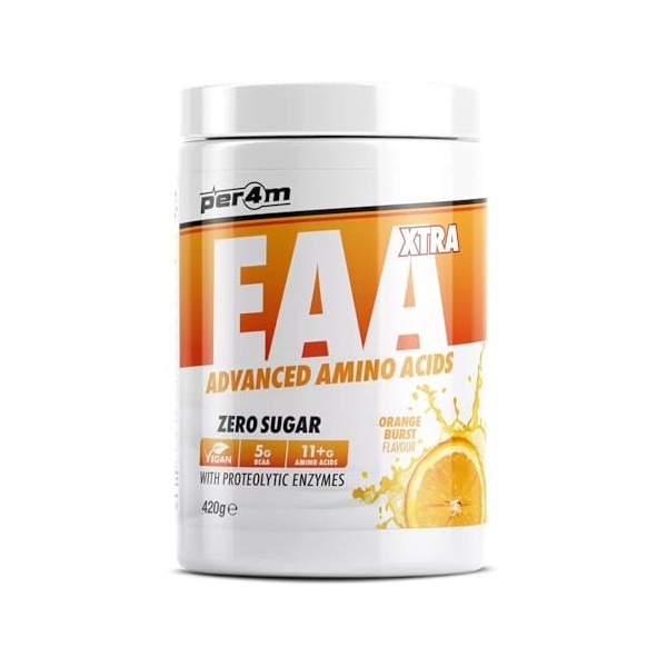 Per4m EAA Xtra Orange Burst 420g – EAA orange burst pour l’endurance et la récupération