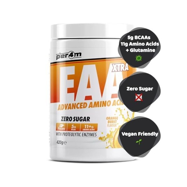 Per4m EAA Xtra Orange Burst 420g – EAA orange burst pour l’endurance et la récupération