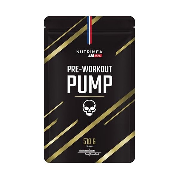 PRE WORKOUT – Boisson PUMP Pré-entraînement – AAKG, Beta Alanine, Cafeine, Citrulline, Extrait de Betterave, Taurine, L Tyros