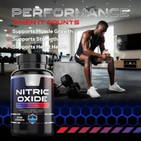 Capsules doxyde nitrique, soutient la santé musculaire et cardiaque, supplément énergétique