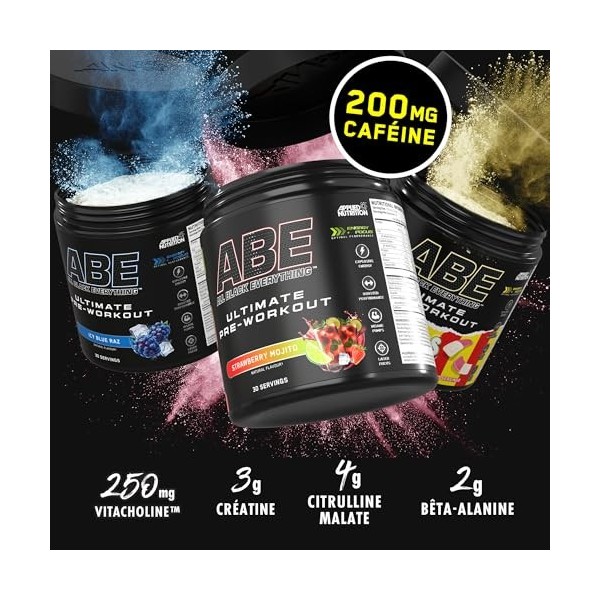 Applied Nutrition ABE Pre Workout - Poudre pré-entraînement entièrement noire, énergie et performances physiques avec citrull