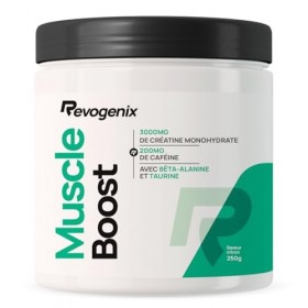 Muscle Boost | Pre-Workout avec Créatine, Caféine, Bêta-Alanine, Tyrosine & Taurine | Booster de Performances Musculaires | E