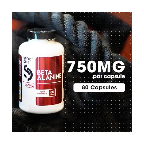 Bêta-Alanine – Endurance & Performance – Acide Aminé Précurseur de Carnosine – Réduction de la Fatigue Musculaire – 1500mg à 