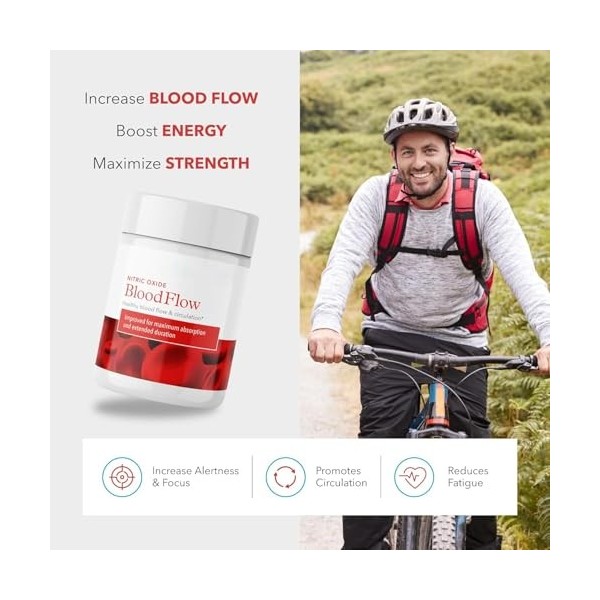 Blood Swiss - Oxyde nitrique avec nitrosigine - Circulation maximale et formule bien-être quotidien - Cycle et métabolisme - 