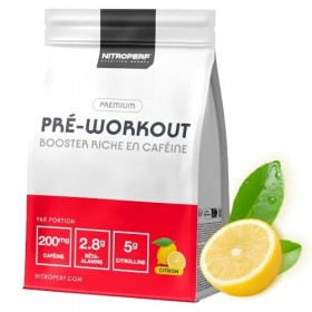 NITROPERF - Pré-Workout Ultra Performant en poudre 200gr - 200mg Caféine, 2,8g Bêta-Alanine, 5g Citrulline - Certifié CarnoSy