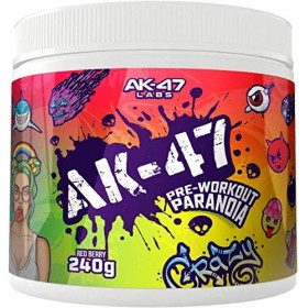 AK-47 Labs AK-47 - Booster de pré-entraînement paranoïa - Booster dentraînement - Fitness - Bodybuilding - 240 g Blue Raspb