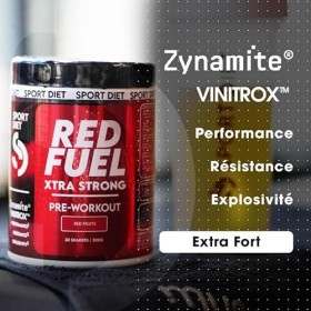 RED FUEL Pre-Workout - Pré-entraînement 300g - Performance, focus & réduction de la fatigue - Sans caféine - Actifs brevetés ...