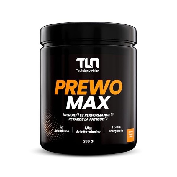 PREWO MAX | Pre-Workout avec Créatine, Caféine, Bêta-Alanine, Citrulline et Arginine | Énergie + Congestion Musculaire | Gins
